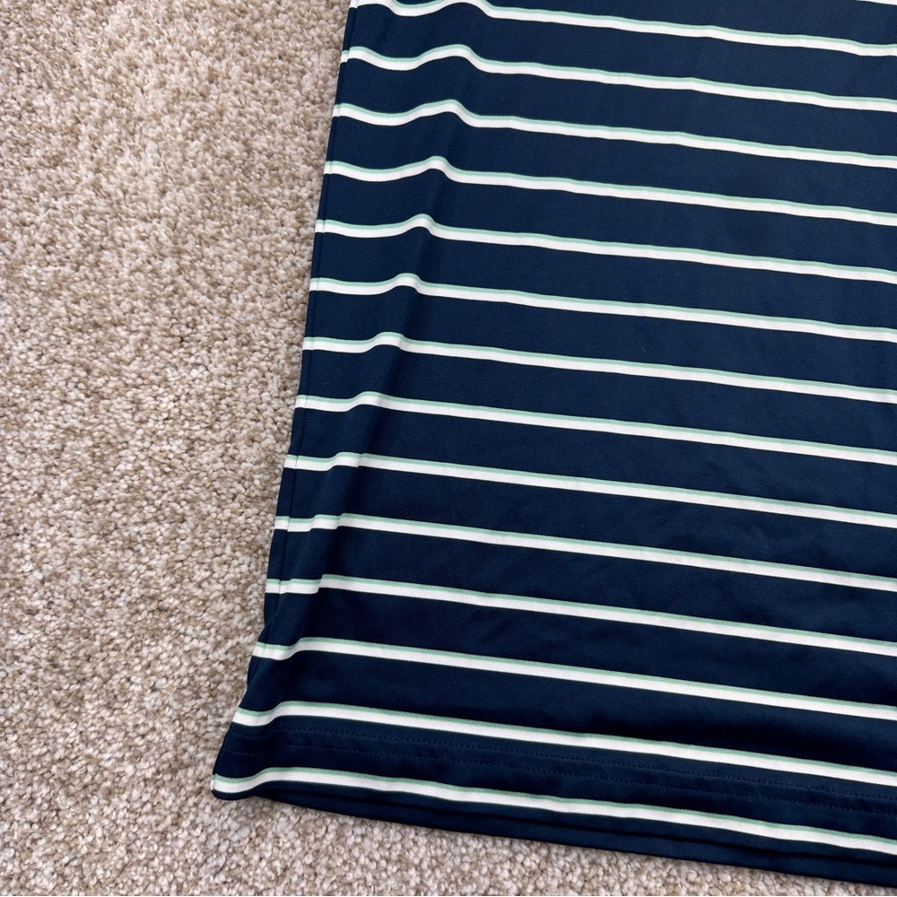 Under Armour Blue White Green Striped Polo Shirt Mens Size 2XL Heatgear - Picture 4 of 10